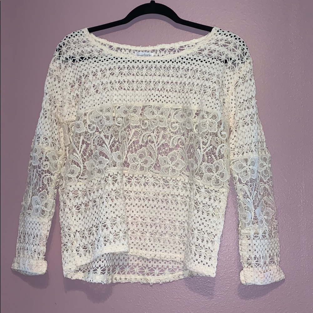 Off white (cream) lace long sleeve top